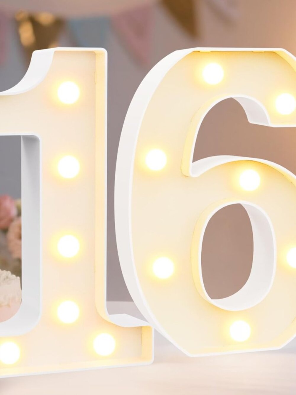 Decorative Led Light Up Number Letters, White Plastic Marquee Number Lights Sign